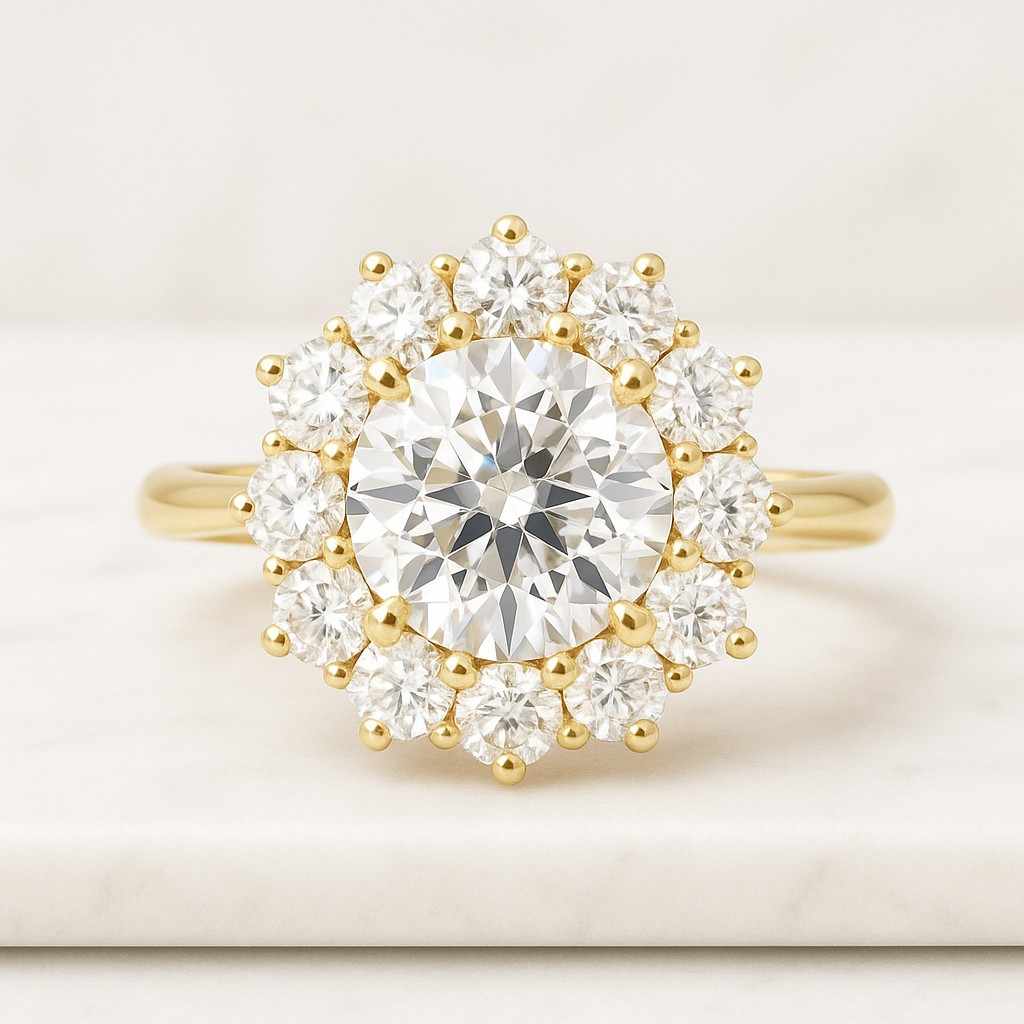 CushionRoundEngagement Ring Sterling Silver 925