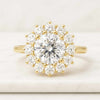 Old European Round Cut Halo Engagement Ring