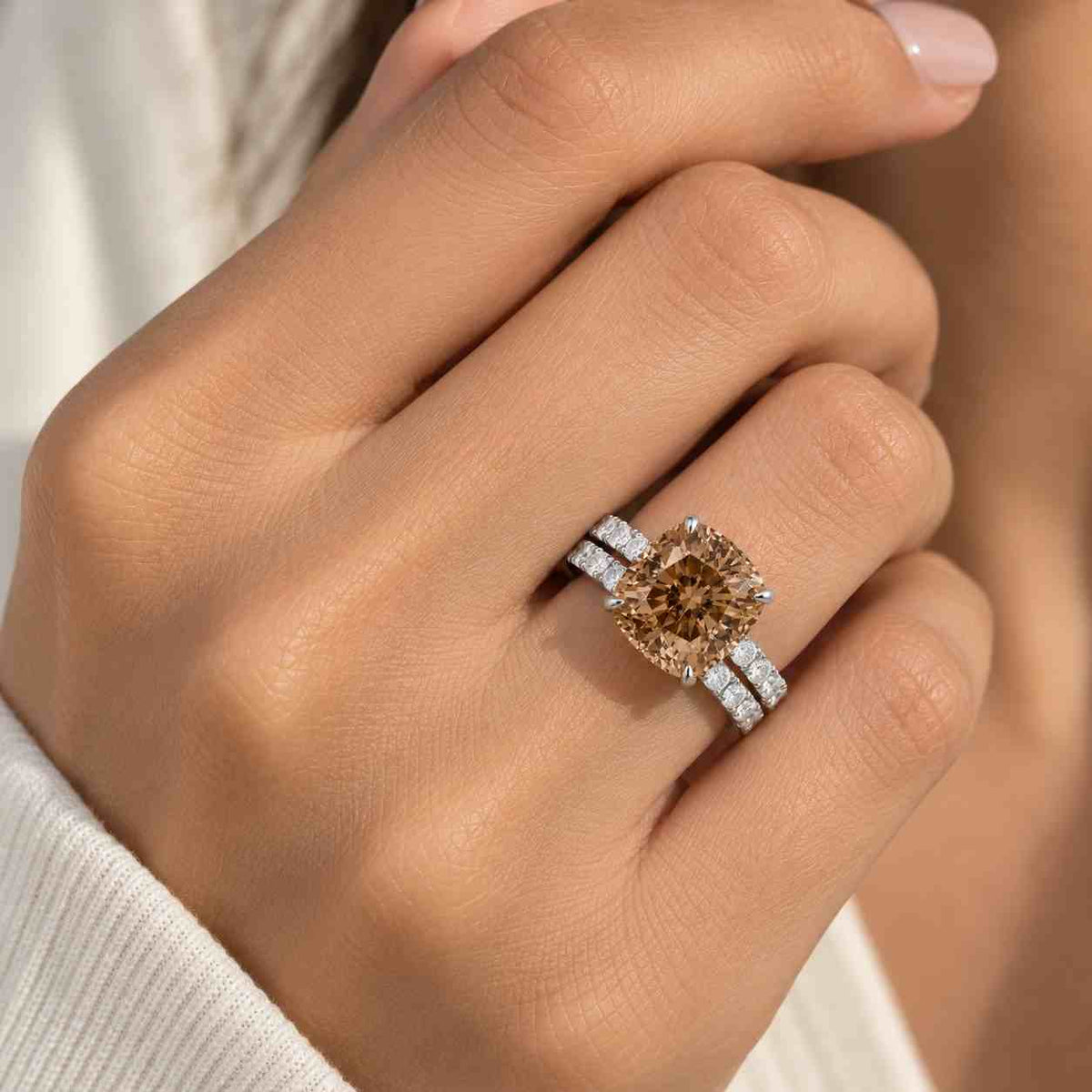 cushion cut diamond engagement ring solitaire cushion anniversary ring 4 claw prong set ring genuine lab grown diamond proposal ring
