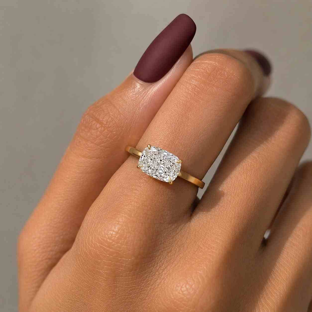 Cushion Cut Lab Diamond Engagement Ring Lab Grown Diamond Ring Cushion Diamond Halo Engagement Ring IGI Certified Diamond Ring Gifts for Her
