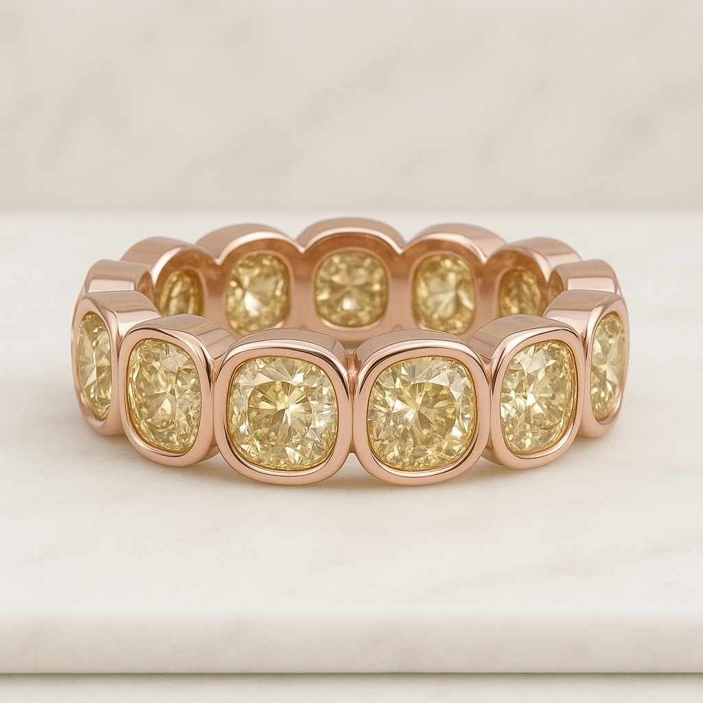 Cushion Cut Lab Diamond Full Eternity Band