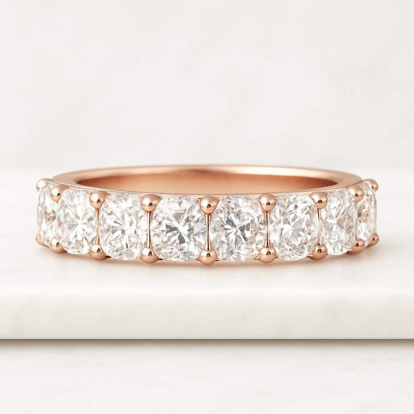 Cushion Cut Lab Diamond Full Eternity Band Diamond Prong Set Wedding Band