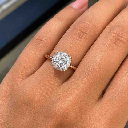 Cushion Cut Lab Grown Diamond Ring, 2CT F/VS1 IGI Certified Cushion Cut Hidden Halo Engagement Ring, Cathedral Setting Ring, 14K Gold Ring