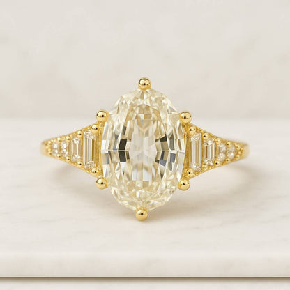 Cushion Cut Lab Grown Diamond Ring Solitaire Hidden Halo Engagement Ring Pave Cathedral Setting Anniversary Ring for Gift IGI Certified Ring