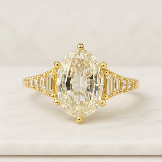 Cushion Cut Lab Grown Diamond Ring Solitaire Hidden Halo Engagement Ring Pave Cathedral Setting Anniversary Ring for Gift IGI Certified Ring