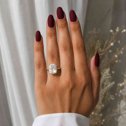 Cushion Cut Lab Grown E,VVS2, IGI Certified Diamond Engagement Ring, 2mm Band Ring, Solitaire Cushion Ring for Her Anniversary Gifts