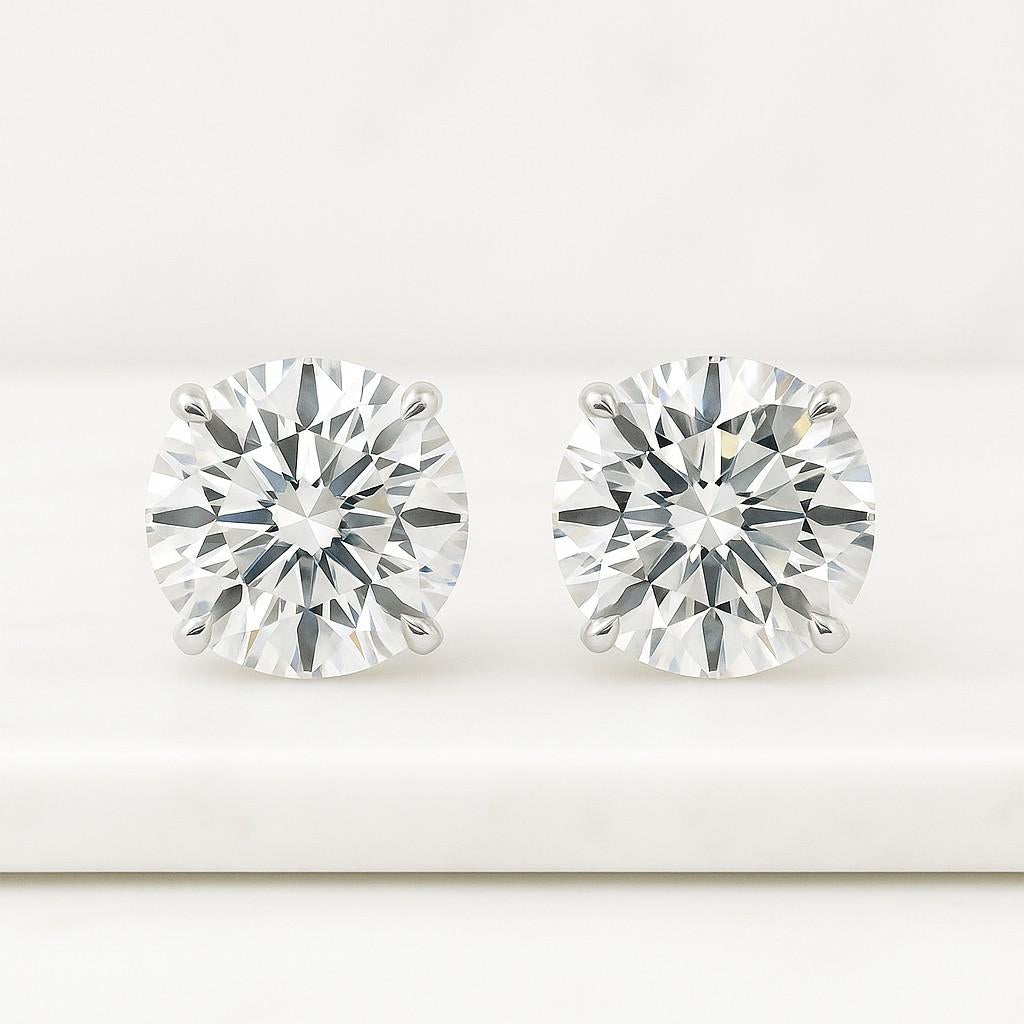Cushion Cut Moissanite Stud Earrings 2 Stone Earring Cushion Round Cut Diamond Earrings