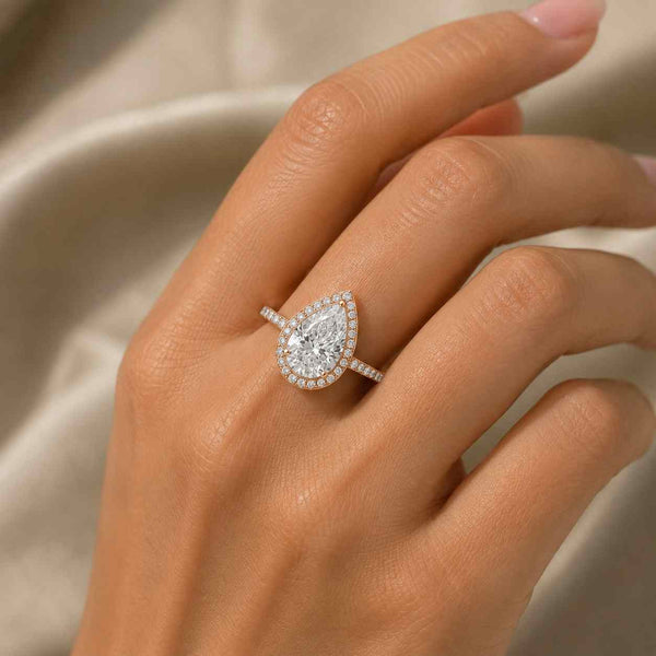 Cushion Cut Pink Diamond Engagement Ring, 14K Gold Halo Ring, Lab Grown Diamond Ring, Romantic Proposal Ring For Her, IGI Certified Diamond
