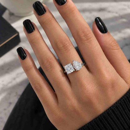 Cushion Diamond Engagement Ring 3 Stone Ring Cushion Cut Lab Grown Diamond Ring 