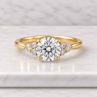Cushion Diamond Engagement Ring 3 Stone Ring Cushion Cut Lab Grown Diamond Ring 