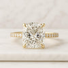 Hidden Halo Cushion Cut Pave' Moissanite Engagement Ring