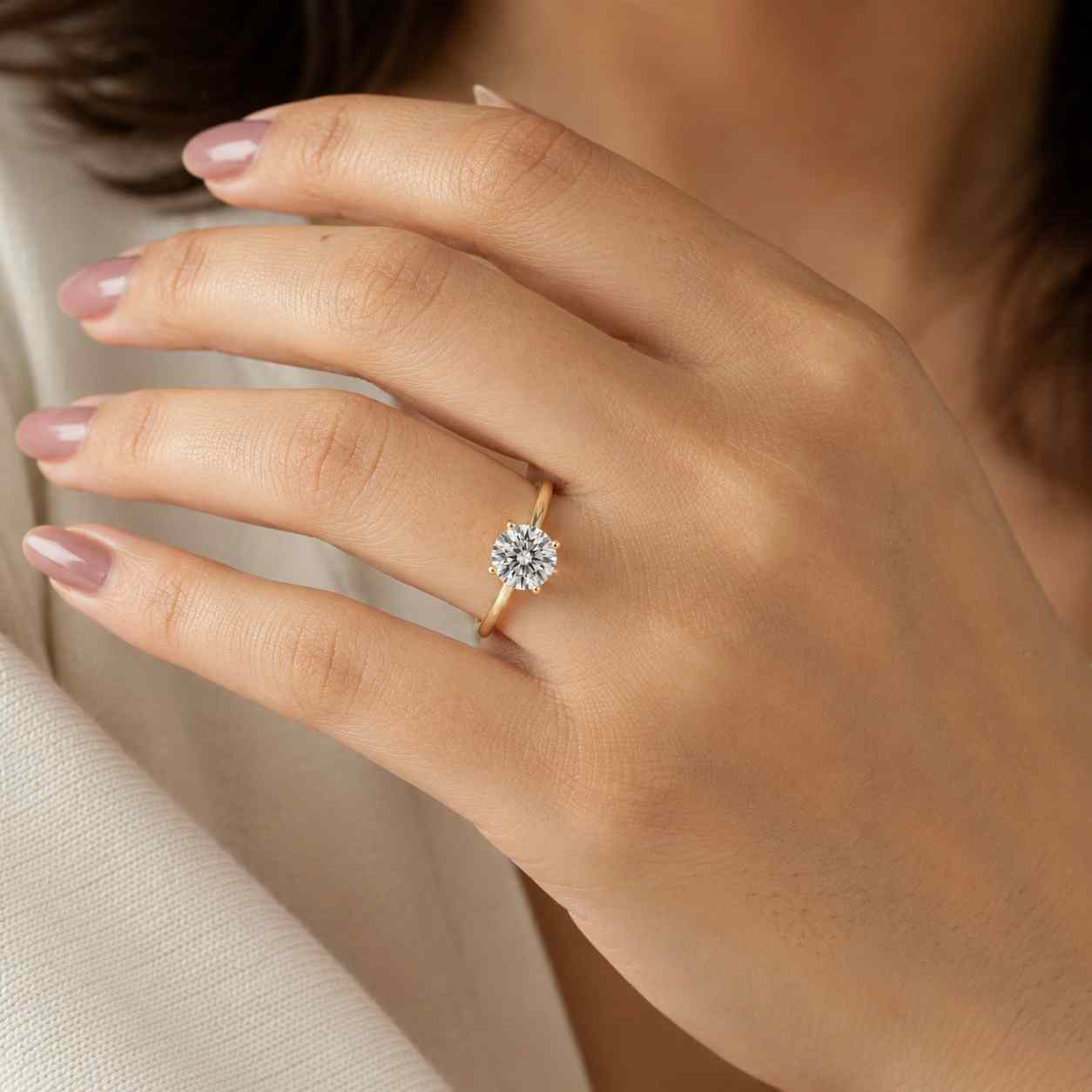 Cushion Diamond Engagement Ring Solitaire Cushion Anniversary Ring 4 Claw Prong Set Ring Genuine Lab Grown Diamond Proposal Ring Gift For Her
