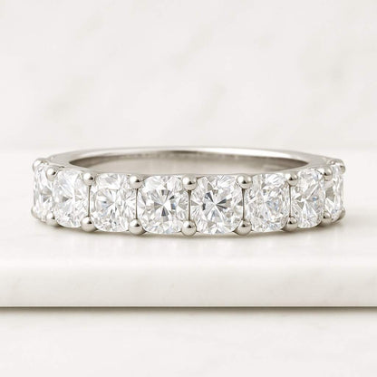 Cushion Full Eternity Band Moissanite Wedding Band Cushion Cut Moissanite Band 14K Gold Promise Band Moissanite Eternity Band For Women