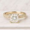 Cushion Cut Pave Moissanite Engagement Ring