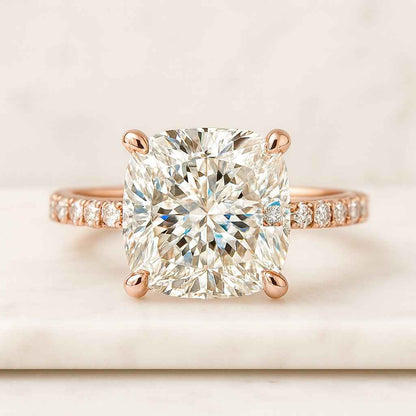 Cushion cut Lab Grown Diamond Ring Cushion cut Diamond Ring Solitaire Diamond Ring