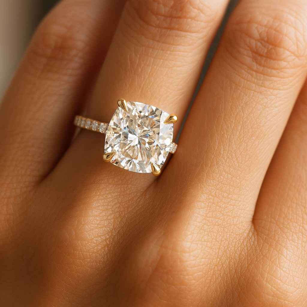 Cushion cut Lab Grown Diamond Ring Cushion cut Diamond Ring Solitaire Diamond Ring 2 Carat Lab Grown Diamond Engagement Ring 14K Solid Gold IGI Certified Diamond Ring