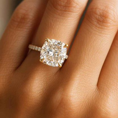 Cushion cut Lab Grown Diamond Ring Cushion cut Diamond Ring Solitaire Diamond Ring 2 Carat Lab Grown Diamond Engagement Ring 14K Solid Gold IGI Certified Diamond Ring