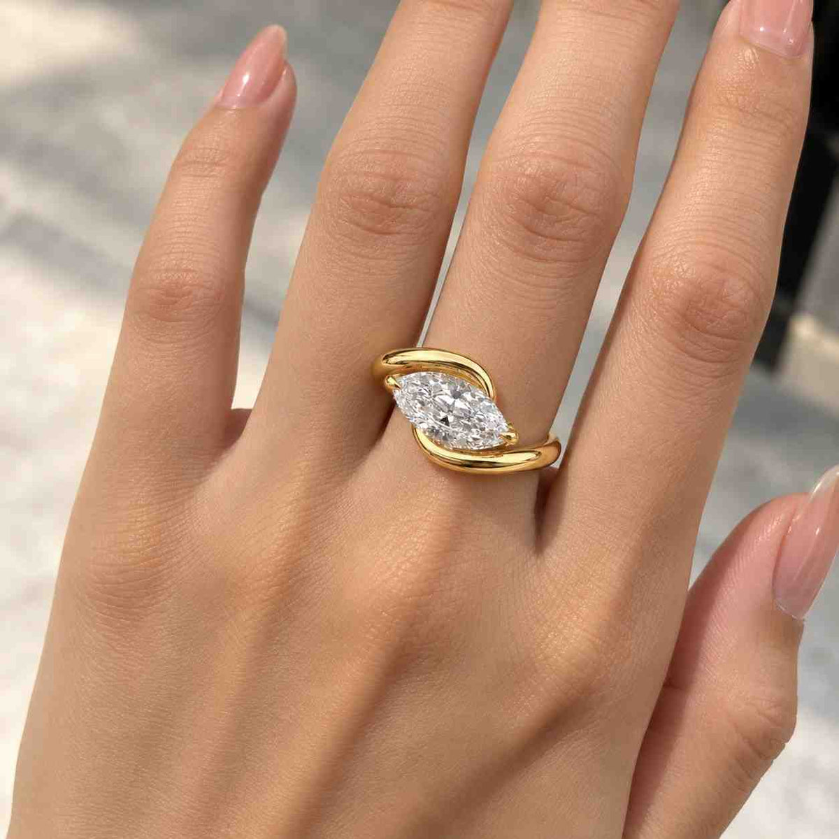 Cushion cut with Pear stone Diamond Engagement Ring Cushion Cut Lab Grown Diamond Ring Three Diamond Ring Cushion Trilogy Ring Perfect gift
