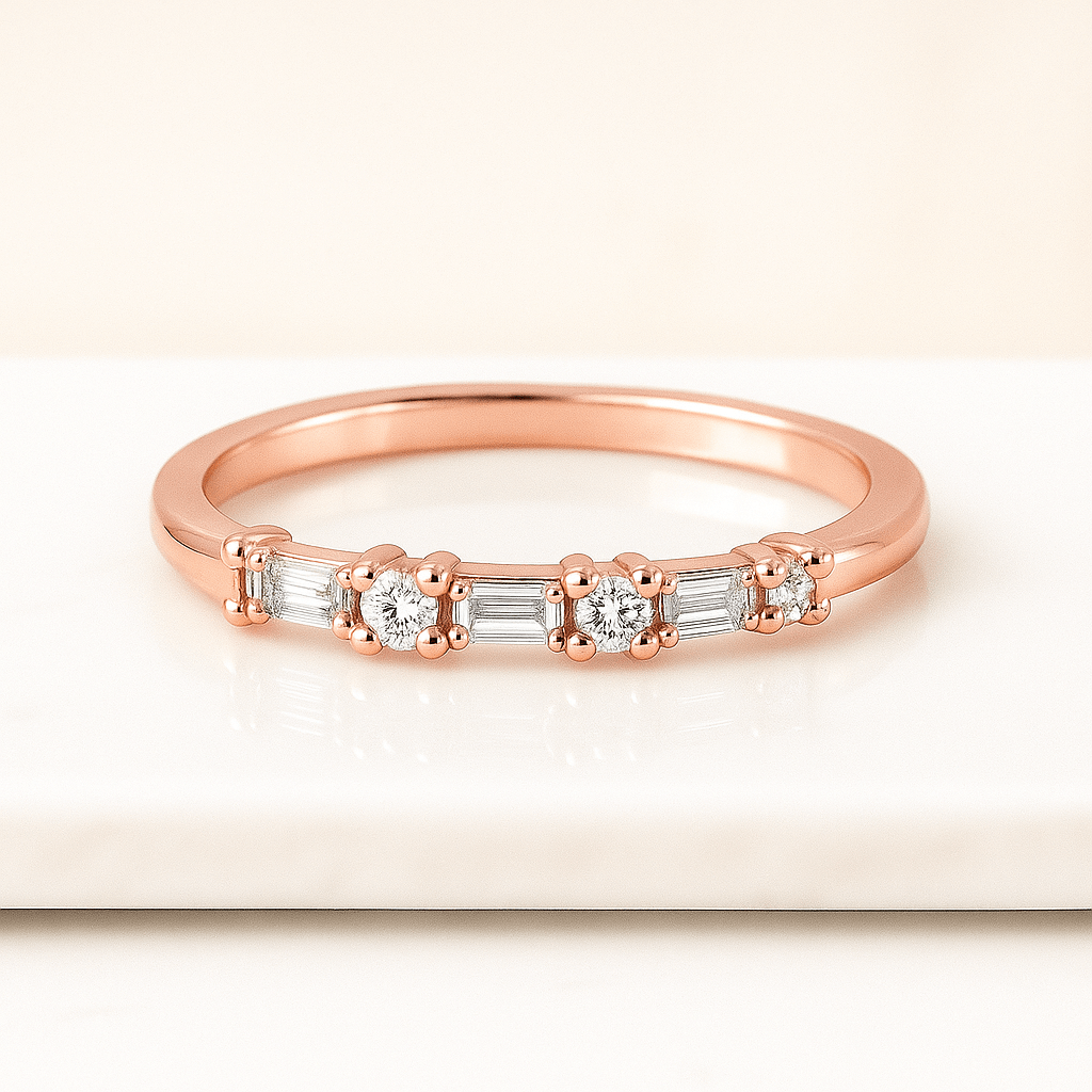 Real Lab Diamond Open Wedding Band Unique Gap Ring for