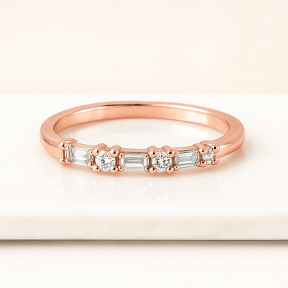 Real Lab Diamond Open Wedding Band Unique Gap Ring for