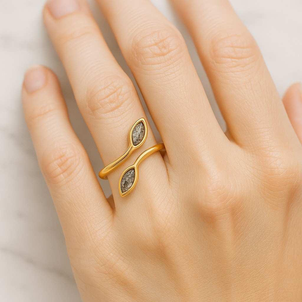 Marquise Diamond Cluster Open Ring 14K Gold Double Floral Ring Statement Ring Natural Diamond Wedding Ring Anniversary Gifts