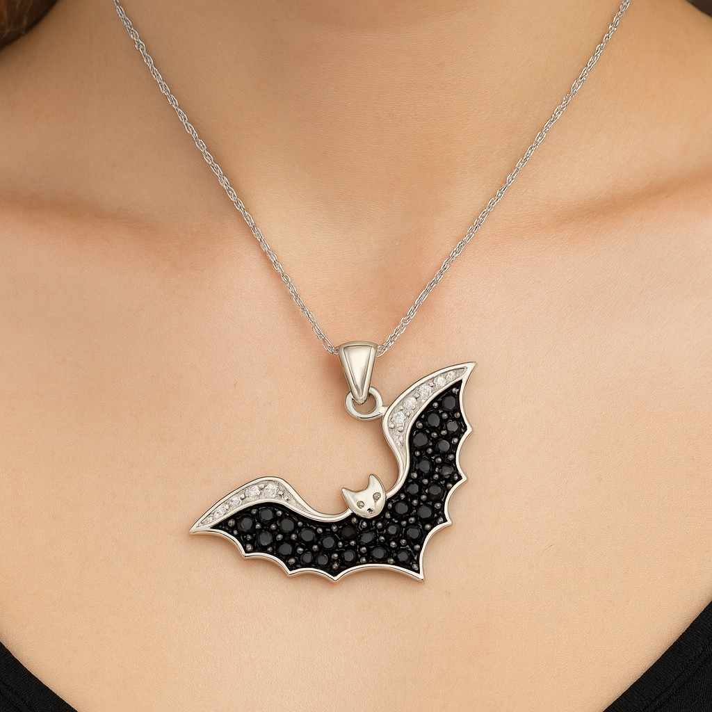 Custom Bat Name Necklace Personalized Old English Name Necklace Minimalist Necklace