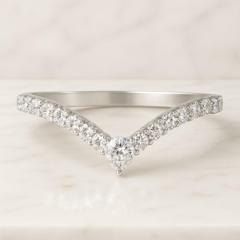 Custom Curved Ring for Engagement Ring Lab Grown Diamond Stacking Band