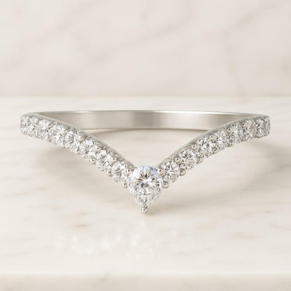 Custom Curved Ring for Engagement Ring Lab Grown Diamond Stacking Band