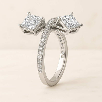 Custom Curved Wedding Band Women's Vintage Rose Gold Marquise Cut Diamond Wedding Band