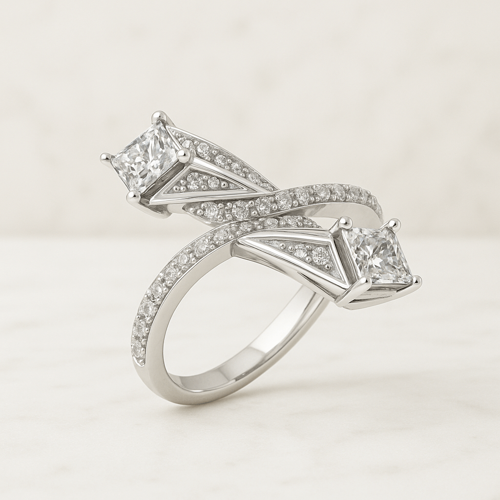 Custom Curved Wedding Band Women's Vintage Rose Gold Marquise Cut Diamond Wedding Band