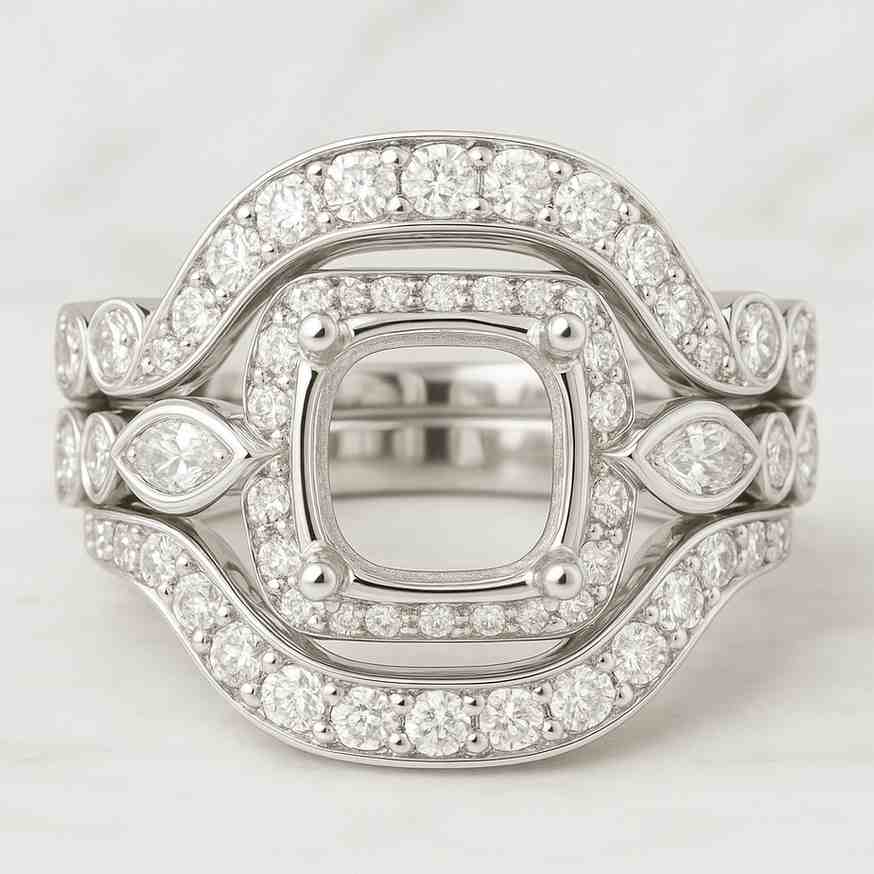 custom engagement ring setting without centre diamond
