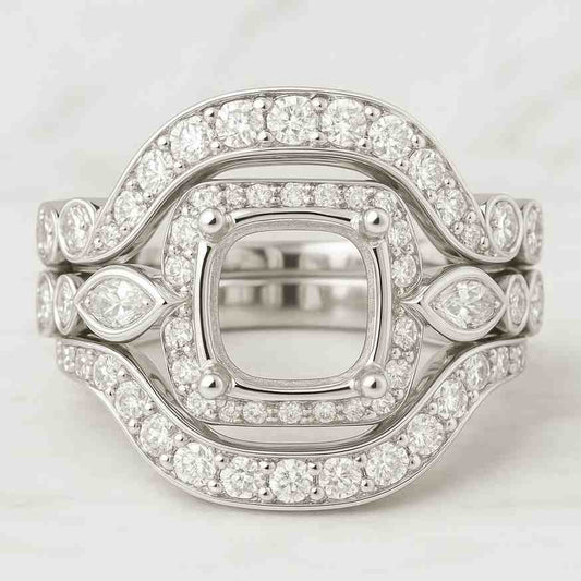 Custom Engagement Ring Setting Without Centre Diamond