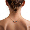 Marquise Cut Multi Color Gemstone Necklace in 14K Yellow Gold