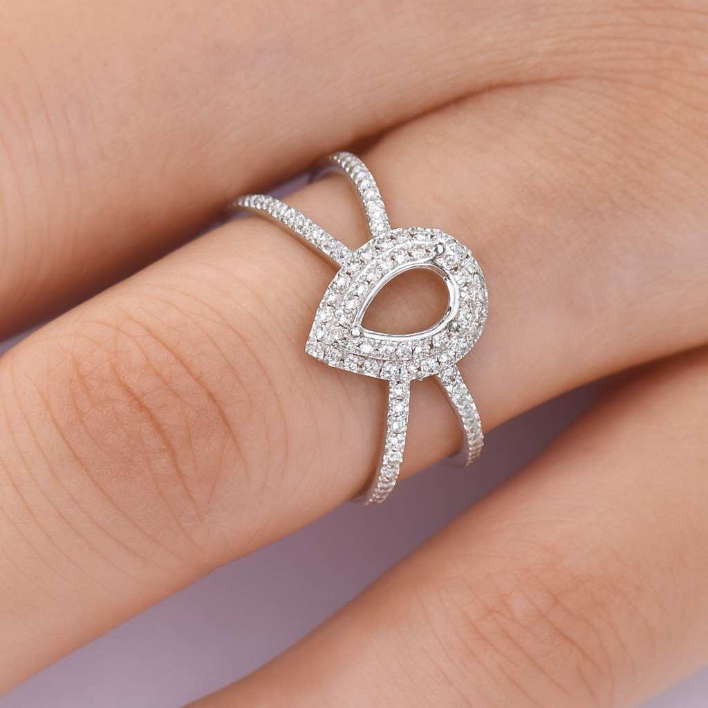 Custom Fit Personalized Cluster Ring Natural Diamond Hidden Halo