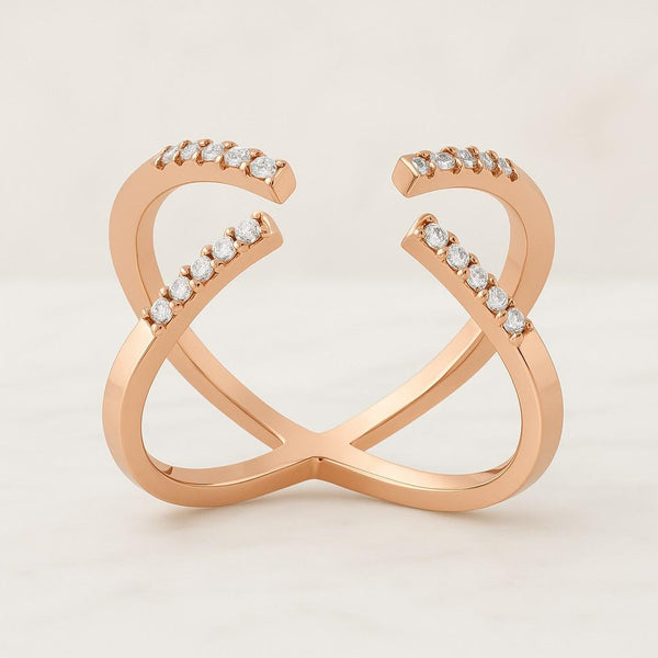 Custom Open Gap Ring for Low Setting Engagement Ring Womens Cuff Stacking Ring