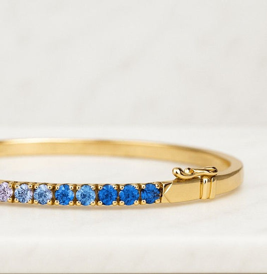 Custom Open Wedding Band Oval Diamond Bracelet