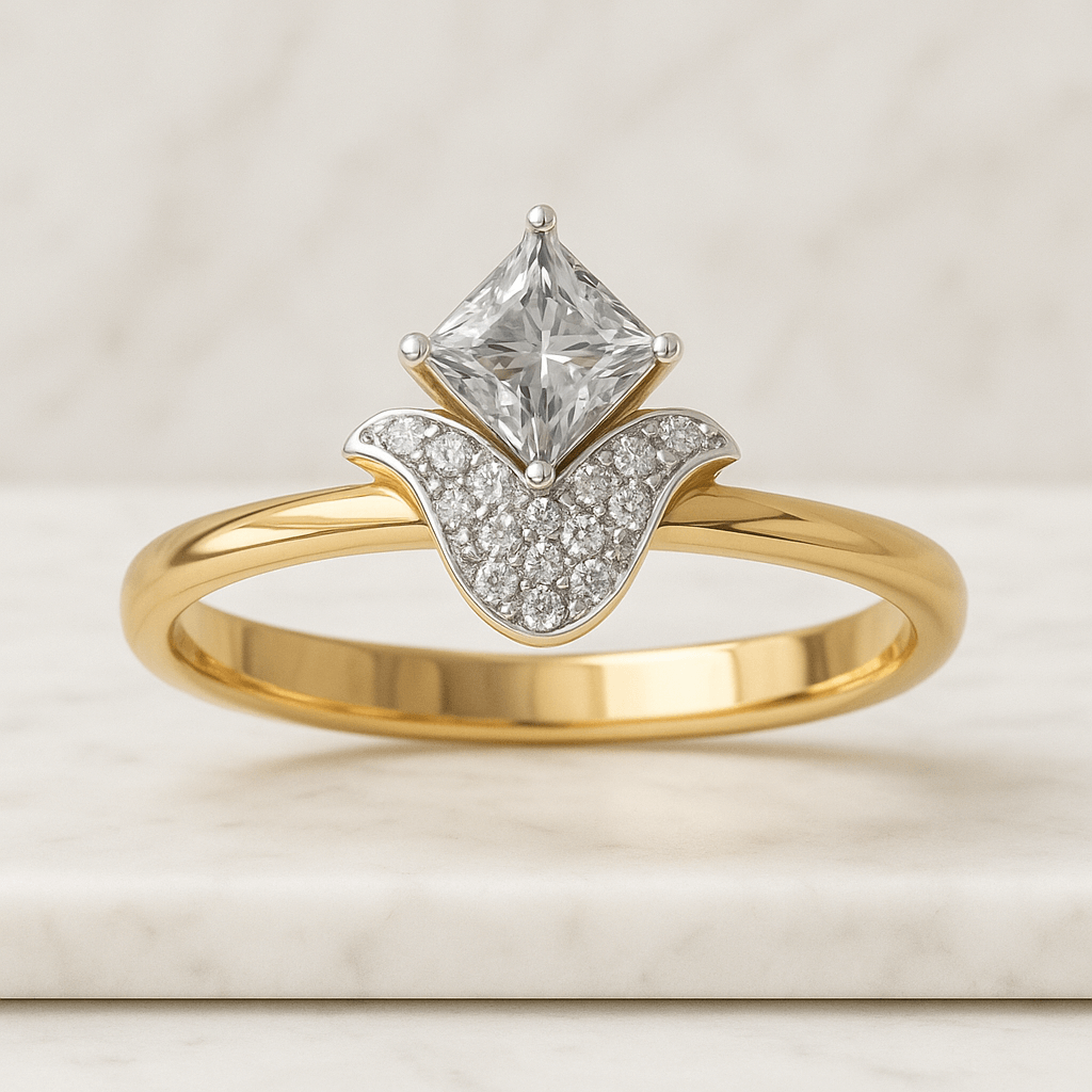 Custom Open Wedding Ring for Engagement Ring Round Lab Grown Diamond Cuff Ring