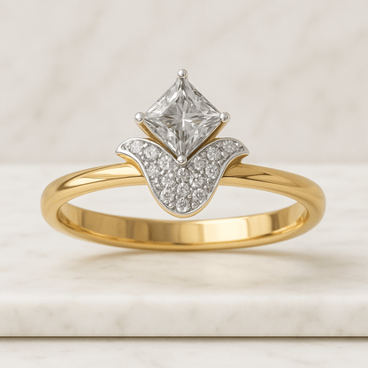 Custom Open Wedding Ring for Engagement Ring Round Lab Grown Diamond Cuff Ring