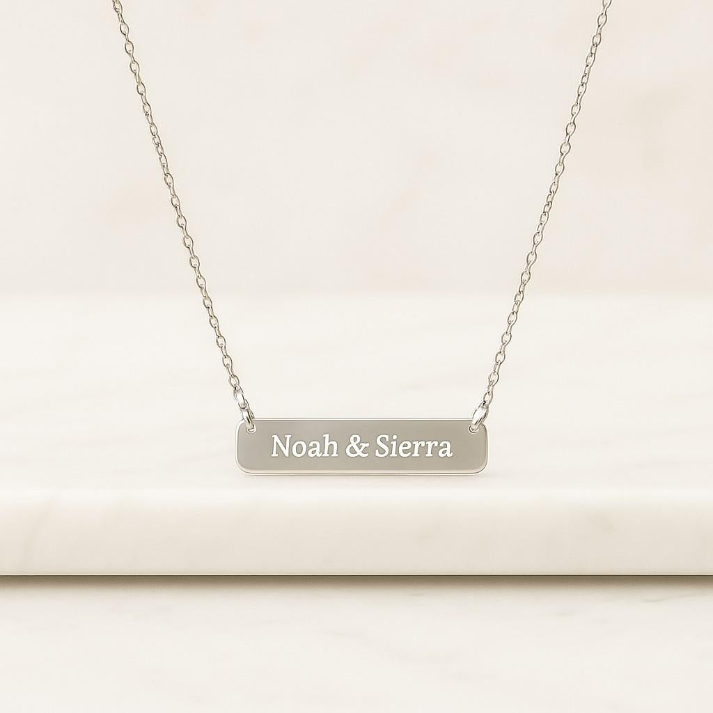 Custom Rectangle Pendant Necklace in Irregular Organic Shape