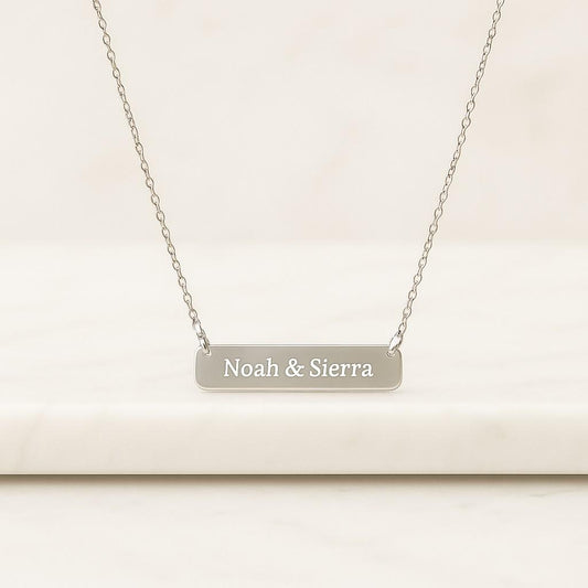 Custom Rectangle Pendant Necklace in Irregular Organic Shape