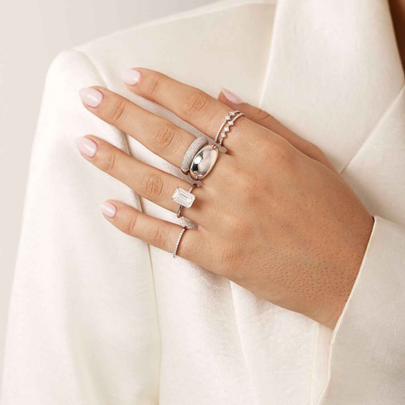 Custom Shape Size Diamond Ring Setting 925 Silver Ring 10K 14K 18K Solid White Yellow Rose Gold Ring Solid Platinum Ring High Setting Blank
