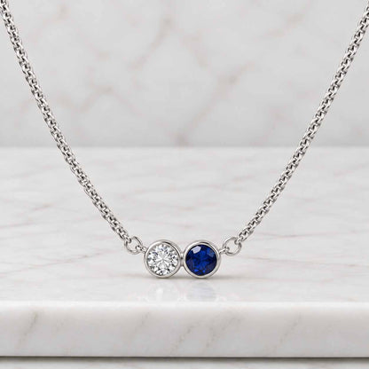 Custom Three Birthstone Sterling Silver Necklace: Family Birthstone Pendants For Mom
