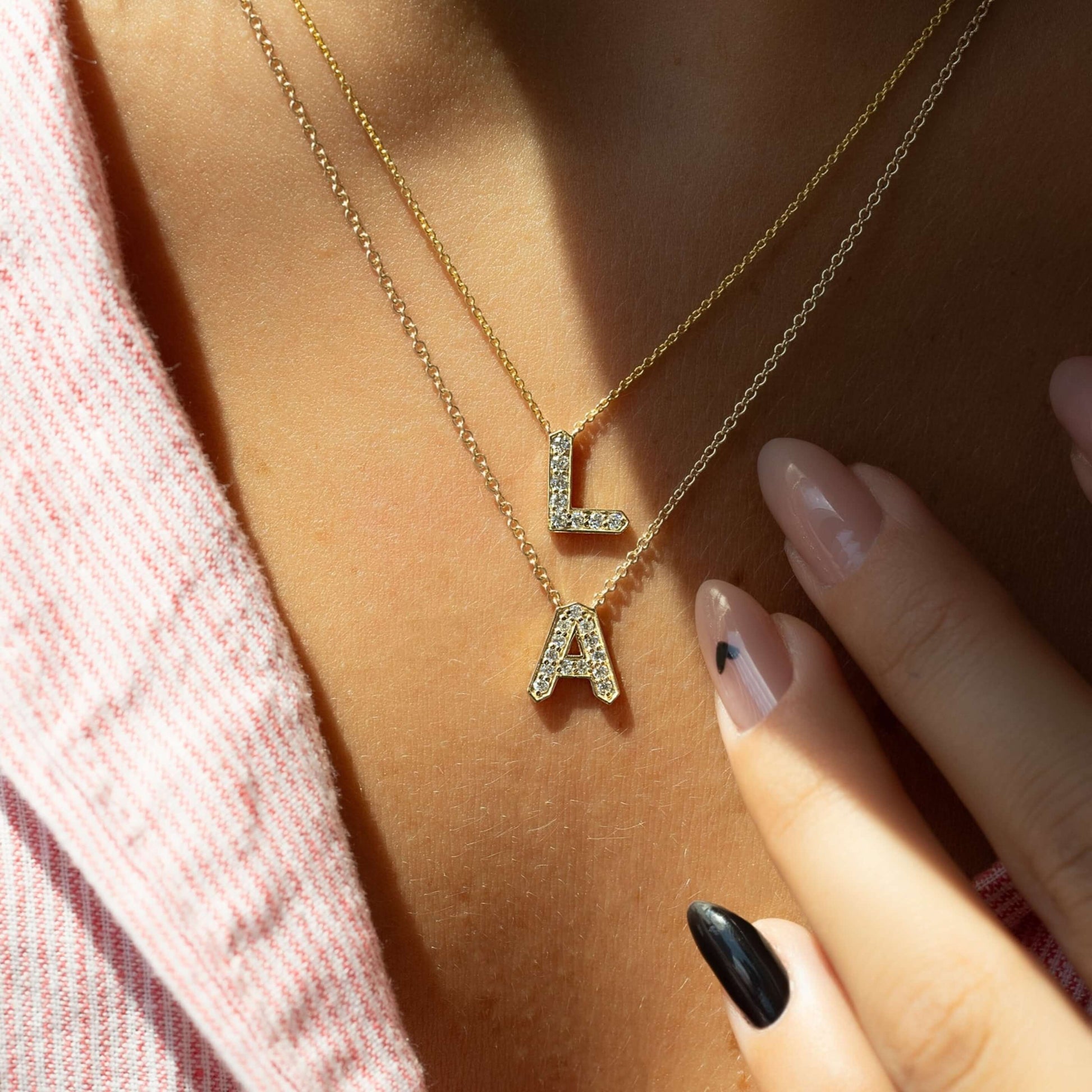 Customizable Necklaces - Moissanite Initial Necklace for Her