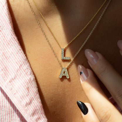 Customizable Necklaces - Moissanite Initial Necklace for Her