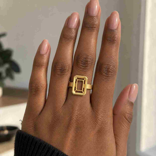 Customizable Shape Size Ring Setting 10K 14K 18K Solid Gold Ring Empty Setting Custom Semi Mount Ring 2 Claw Setting Ring Setting Base Mount
