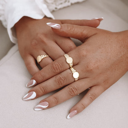Customized Round Signet Ring in 10k Solid Gold