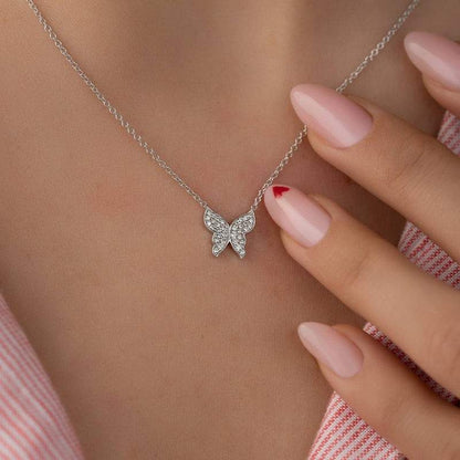 Cute Moth Necklace Moth Wings With Pearl Jewelry Insect Fairy Resin Moth Pendant Gift For Her