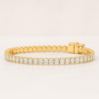 Dainty 14K Gold Lab Grown Diamond Tennis Bracelet