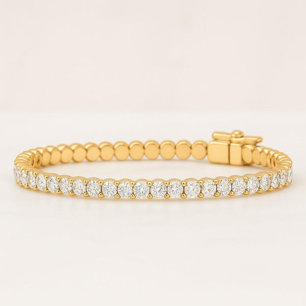 Dainty 14K Gold Lab Grown Diamond Tennis Bracelet