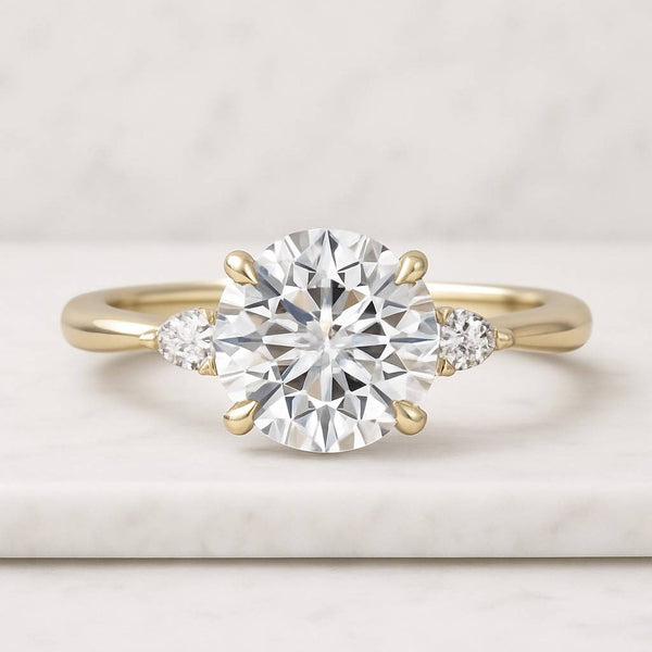 Dainty 14k Yellow Gold Promise Ring Bridal Gift for Wife